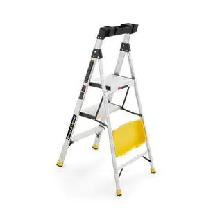Gorilla Ladders 4 .5 ft. Aluminum Dual Platform Step Ladder with Project Bucket ( 9 ft. Reach ) 250 lbs. Capacity Type I Duty Rating