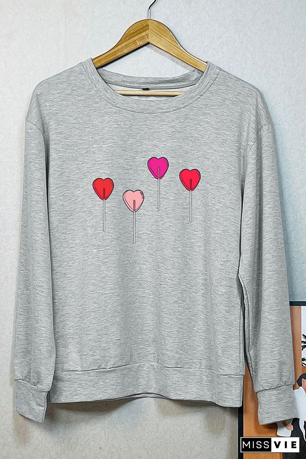 Lollipop Valentines Design Sweatshirt Wholesale