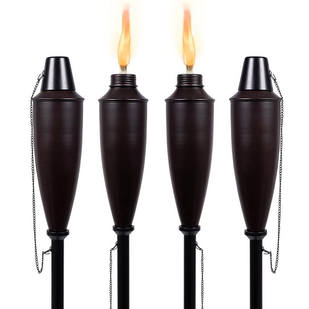 Birdrock Home 4 Pack Outdoor Garden Torches Oil Rubbed Bronze