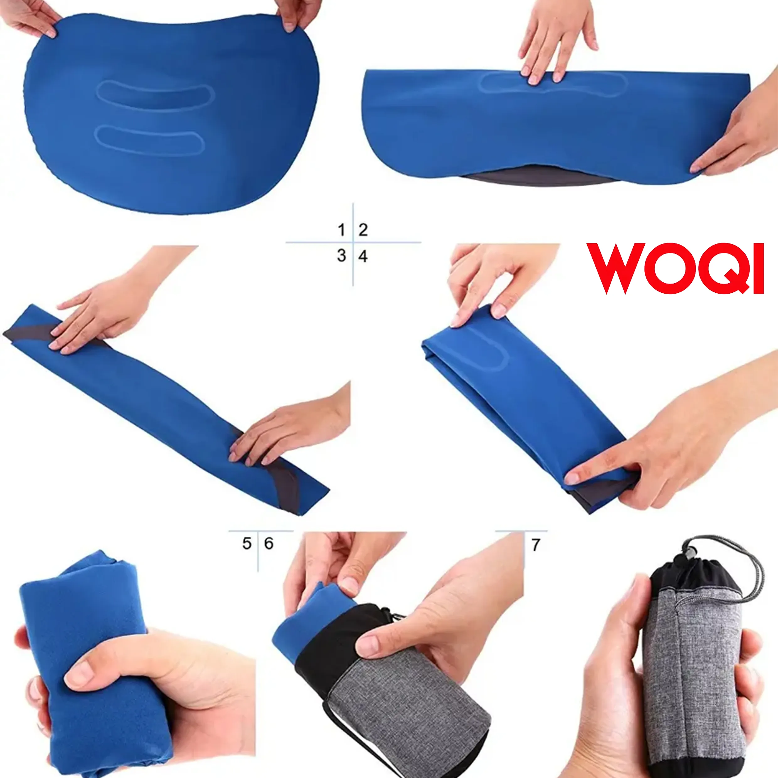 Woqi Compact Ultralight Inflating Travel Air Pillow for Outdoor Hiking  Backpacking  Inflatable Camping Pillow