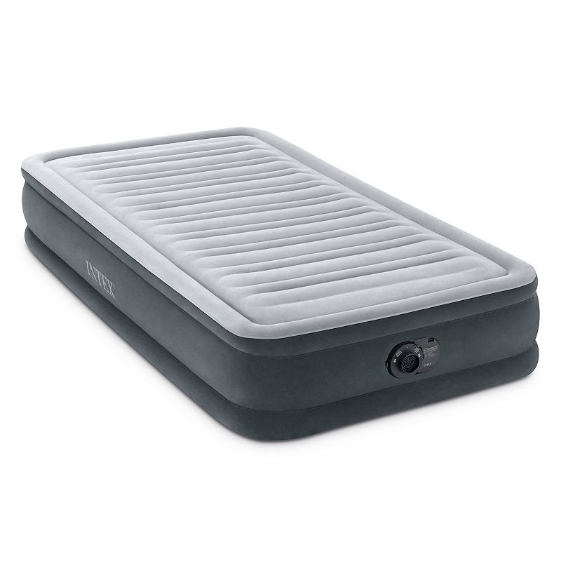 Intex Comfort Deluxe Dura-Beam Plush Airbed Mattress with Built-In Pump， Twin