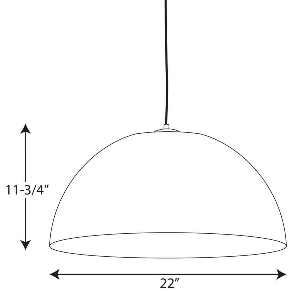 Progress Lighting Dome Collection 16in. 29-Watt Antique Bronze Integrated LED Modern Cord Hung Kitchen Pendant P5342-2030K9