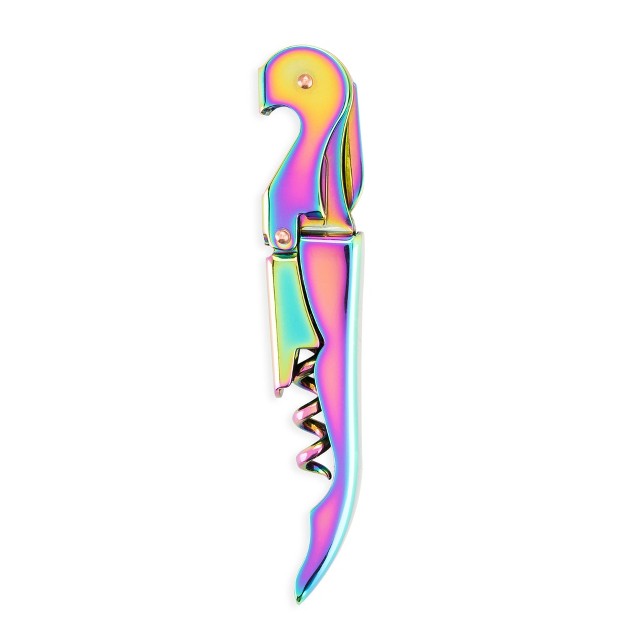 Blush Mirage Double Hinged Corkscrew Cute Iridescent Wine Bottle Opener And Foil Cutter Stainless Steel Bar 4 75 Inches Long Set Of 1 Multicolor