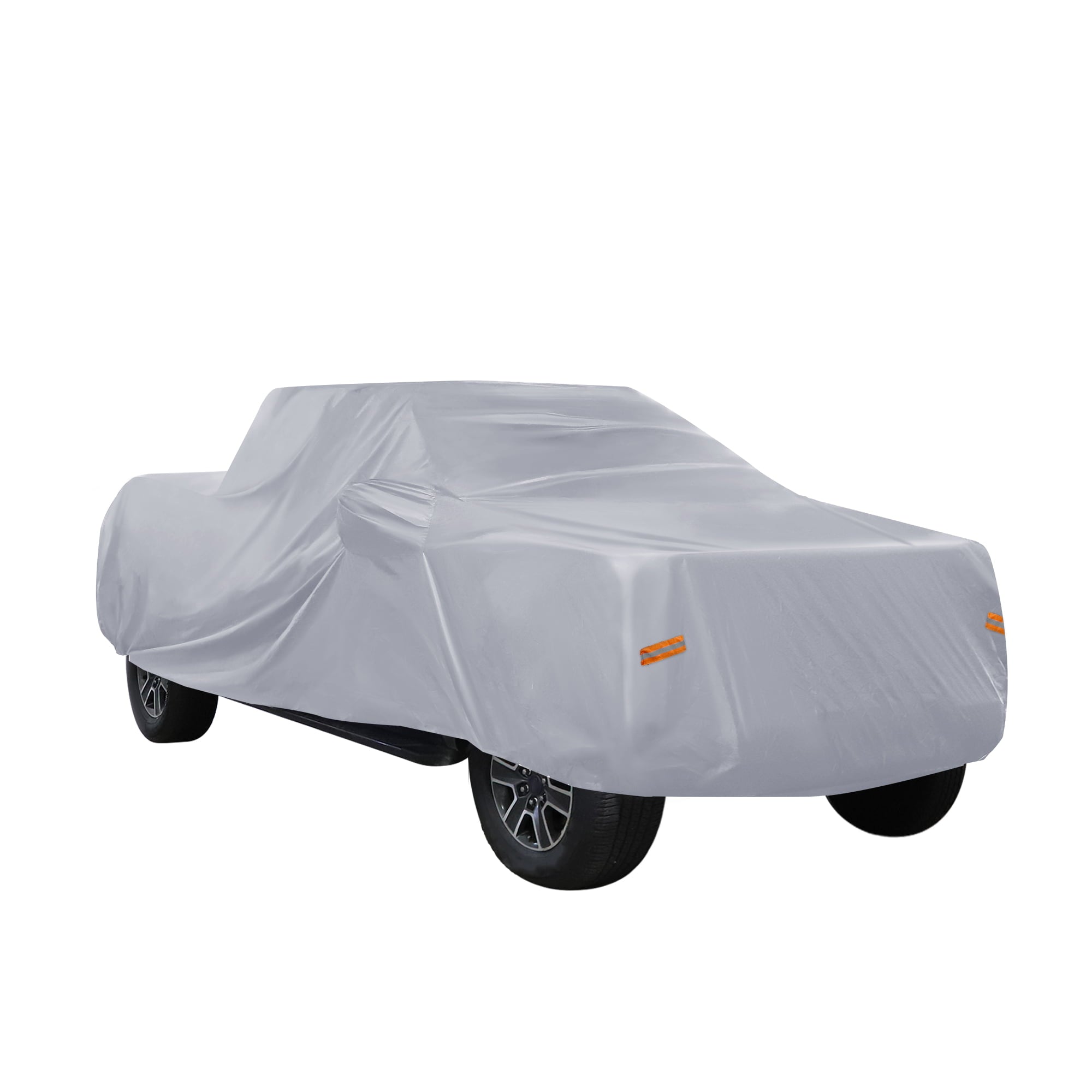 Pickup Truck Cover for Toyota Tacoma Double Cab 4 Door 6.1 Feet Bed 05-21 Sun Rain Dust Wind Protection 190T PU Gray