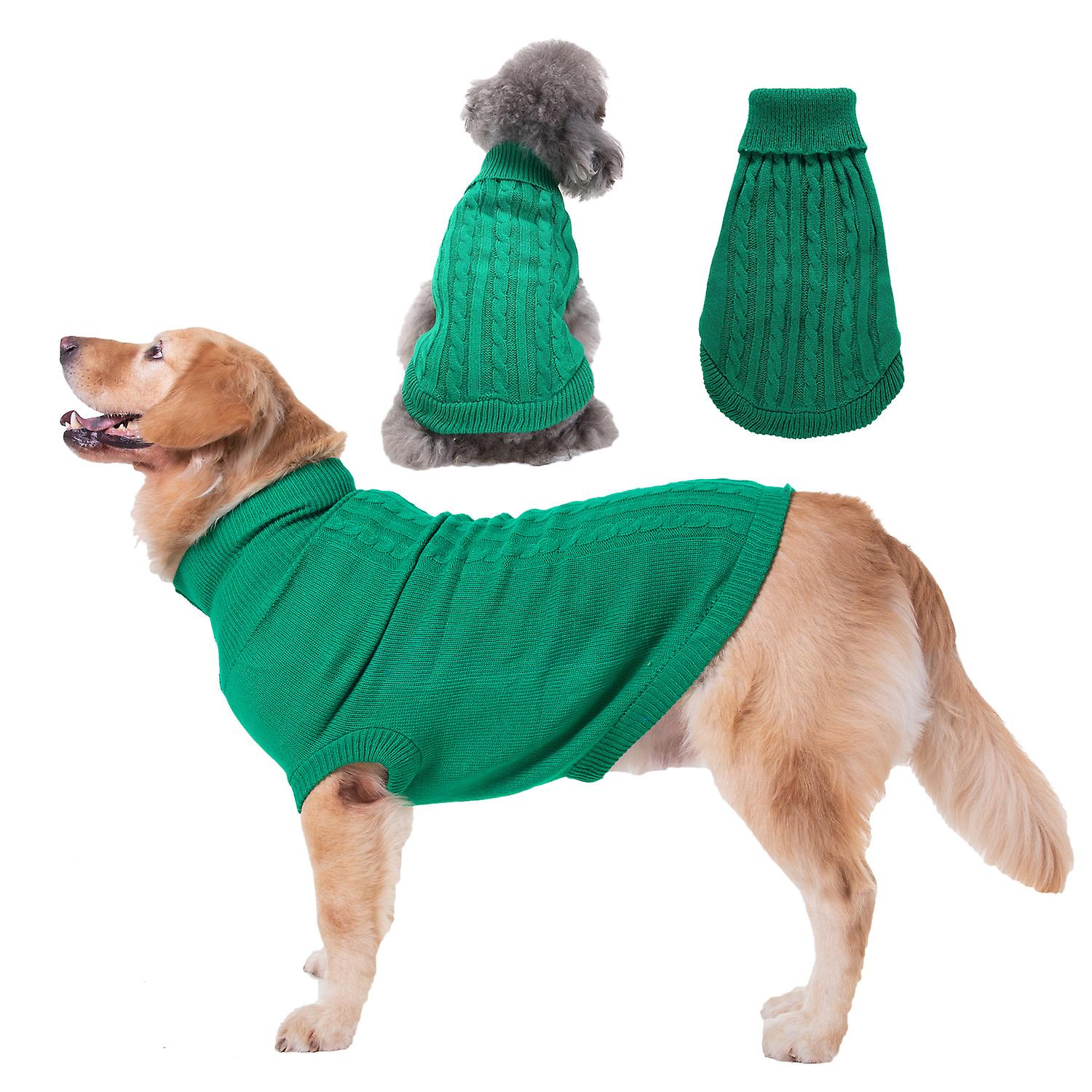 Dog Sweater， Warm Pet Sweaters Dogs Large Dogs， Cute Knitted Classic Cat Sweater Dog Clothes Coat For Girls Boys Dog Puppy Cat(xl，green)