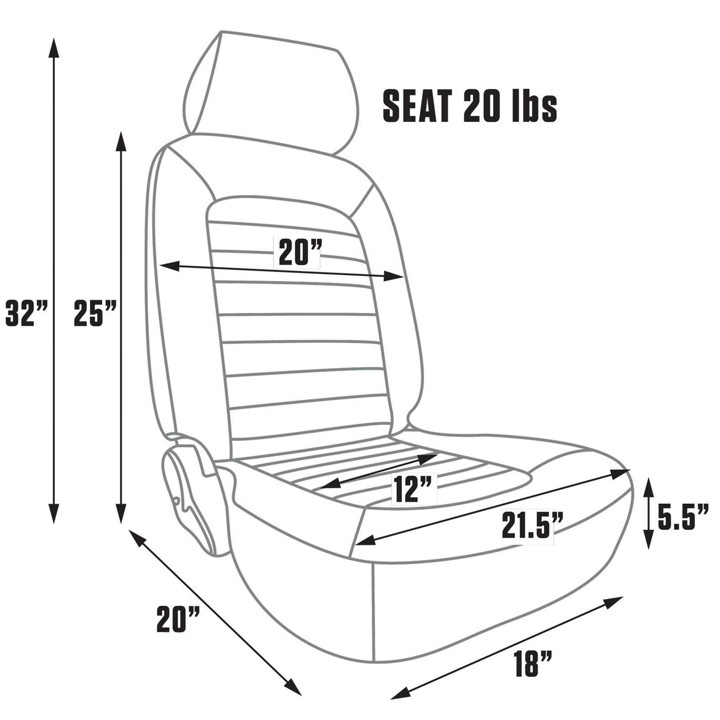 Procar 80-1500-54L Classic Seat， Driver， Vinyl/Vinyl