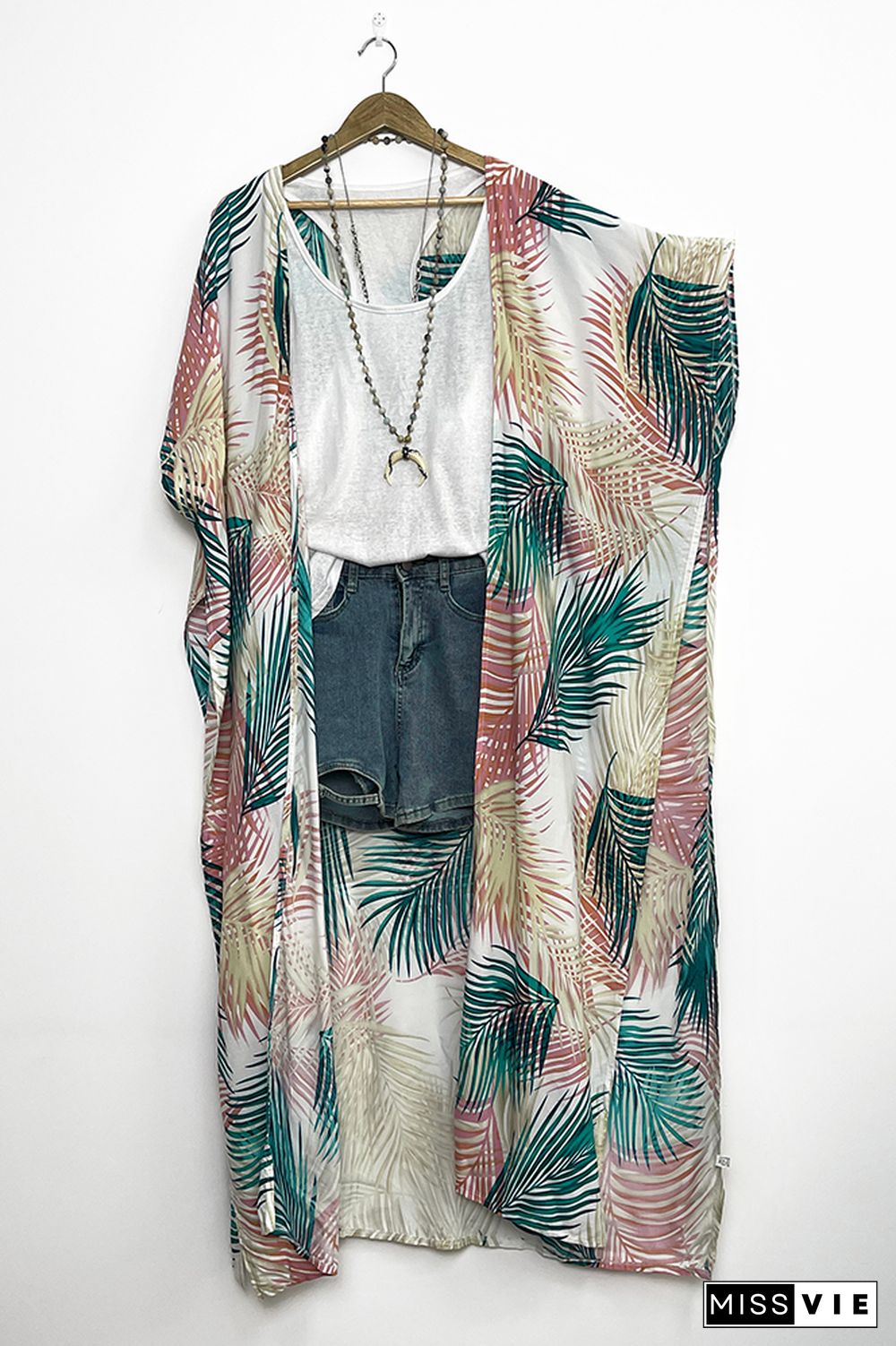 Leaf Print Beach Cover Up