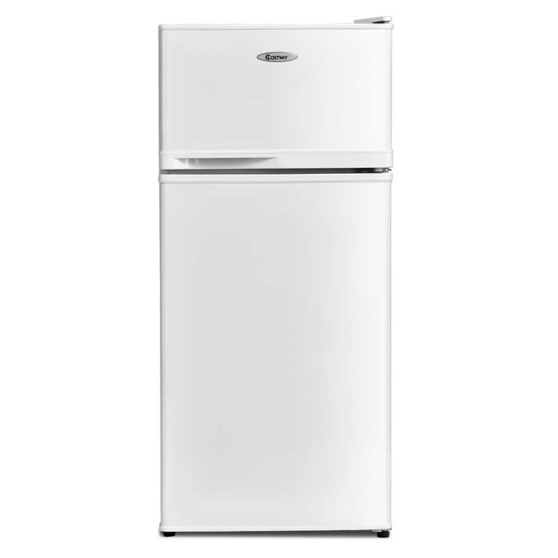 3.4 Cu.Ft Classic Compact Refrigerator 2-Door Cold-rolled Sheet Freezer with Removable Glass Shelves