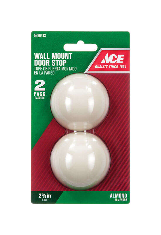 Ace 2-3/8 in. W Plastic Almond Wall Door Stop Mounts to wall