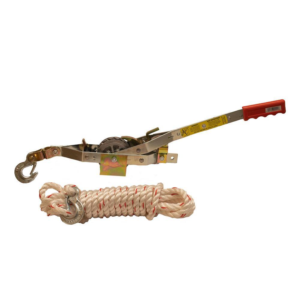 Maasdam Pow'R Pull 1500 lb. 34 Ton Capacity 10:1 Leverage Rope Puller Come Along Tool with 20 ft. of Highway Approved Rope A-20