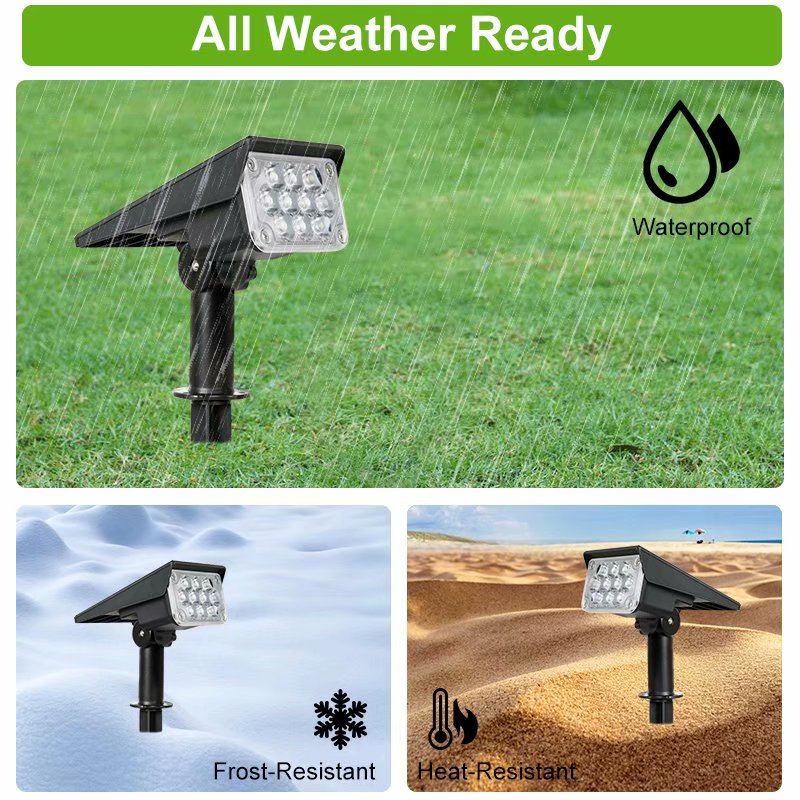 VicTsing 1Pcs Solar Spotlight White Lighting Solar Garden Light IP65 Waterproof 6000K Super Bright