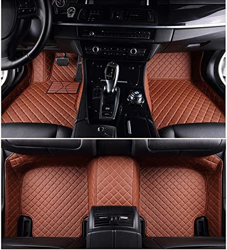 eing Custom Making Car Floor Mats for 95% Sedan SUV Sports All Weather Car Full Coverage Cute Men Women Pads Protection Non-Slip Leather Floor Liners Heavy Duty Car Floor Cushion，Single Layer Brown