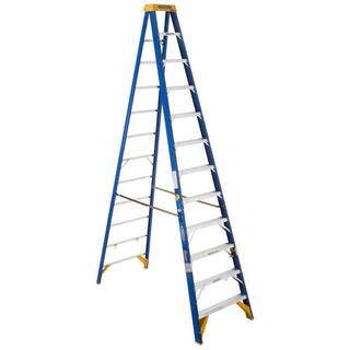 Werner 12 ft. Fiberglass Electricians JobStation Step Ladder with 375 lb. Load Capacity Type IAA Duty Rating OBEL12