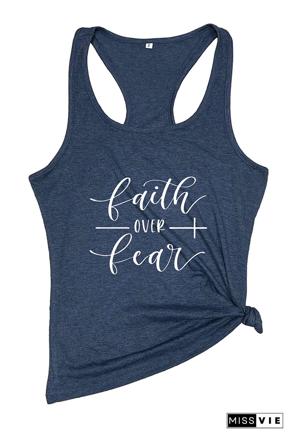 Faith Over Fear Printed Sleeveless Tank Top Wholesale