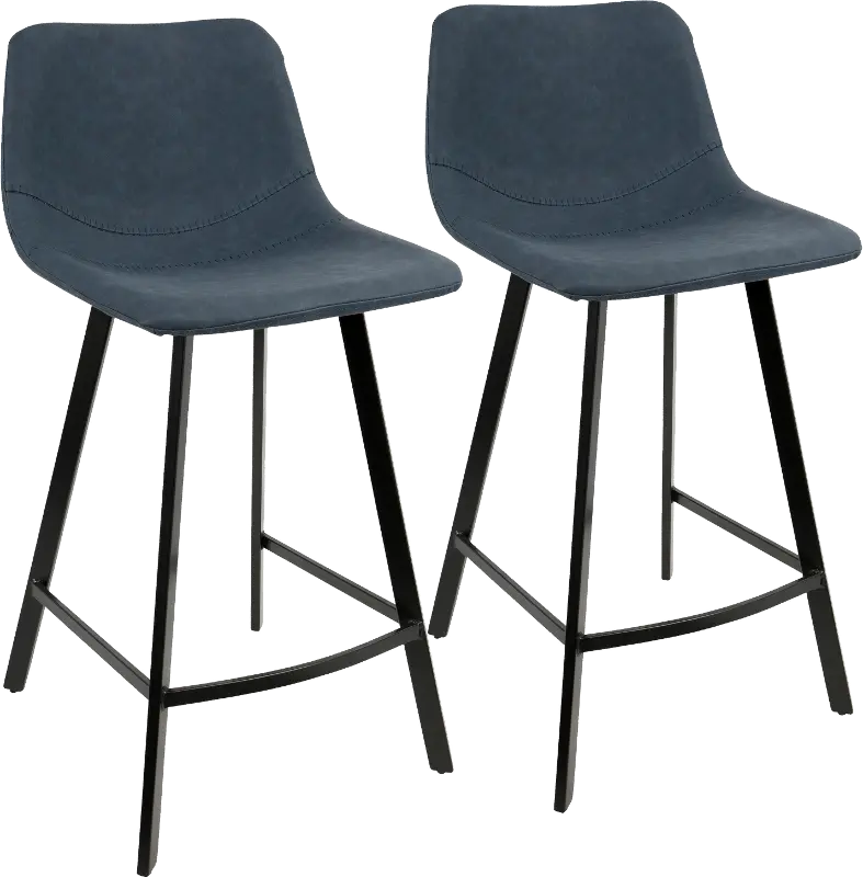 Outlaw Blue Counter Height Stool， Set of 2