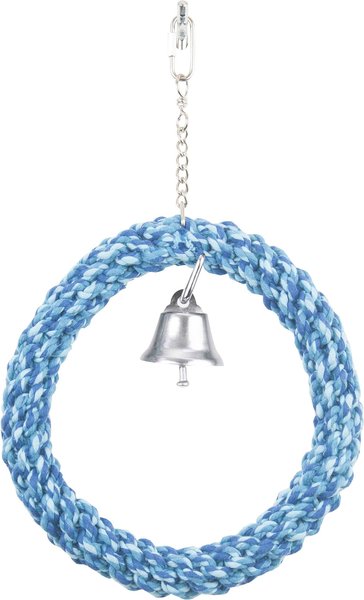 Bird Life Braided Rope Bird Swing， Blue， Medium