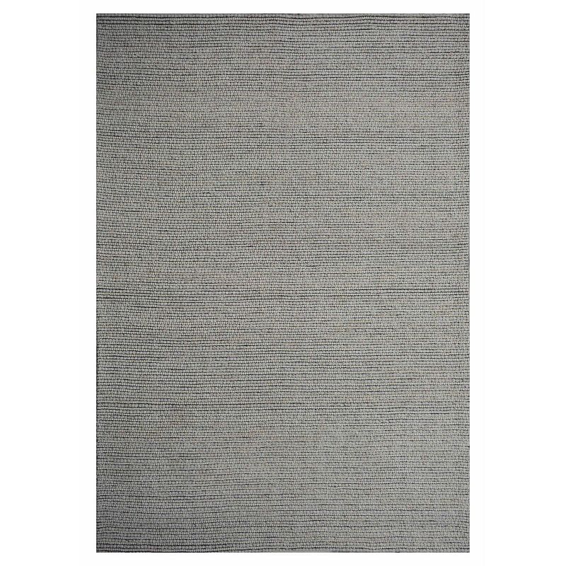 5' X 7' Gray Solid Hand Woven Rectangular Wool Area Throw Rug