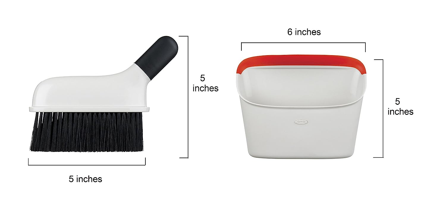 OXO Good Grips Dustpan and Brush Set, White