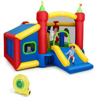 Costway 6-in-1 Inflatable Bounce House Bouncy Castle Blo-Watt up Toddler Bouncy House for Kids Indoor Outdoor with 480 Blower OP70143