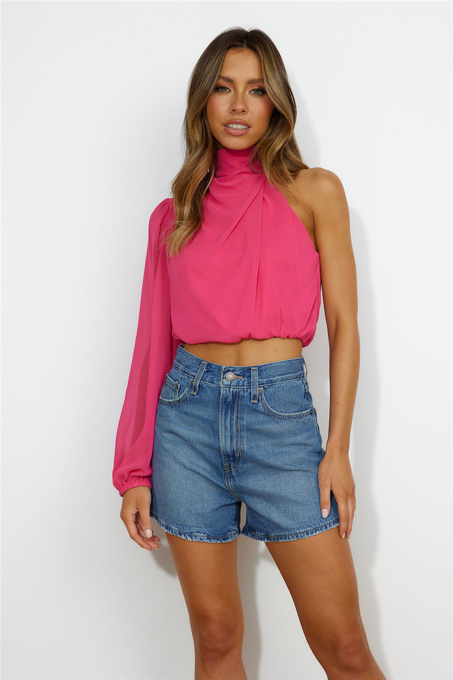 Deborah Crop Top Hot Pink