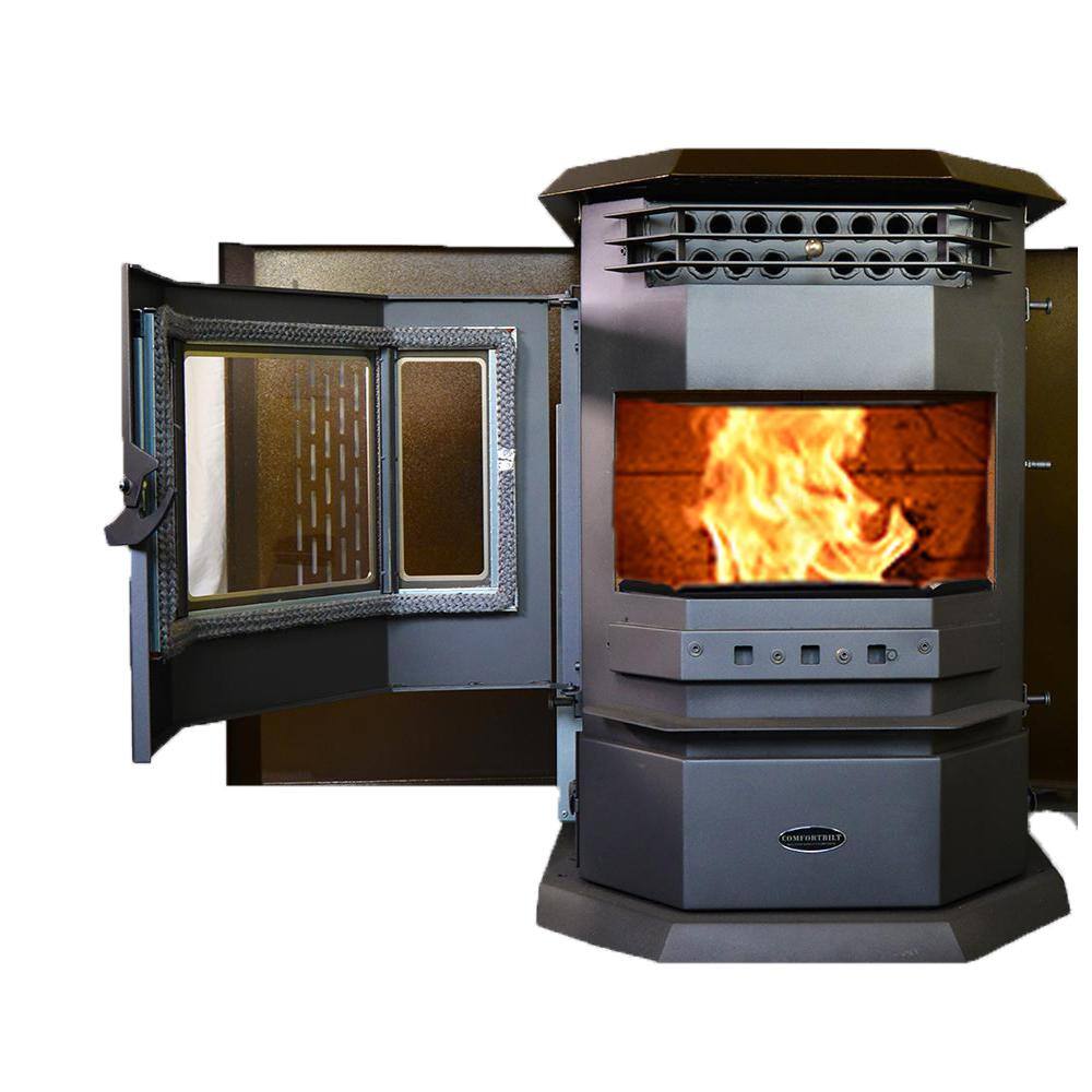 ComfortBilt 2800 sq. ft. EPA Certified Pellet Stove with 55 lbs. Hopper and Auto Ignition in Brown HP22-Brown