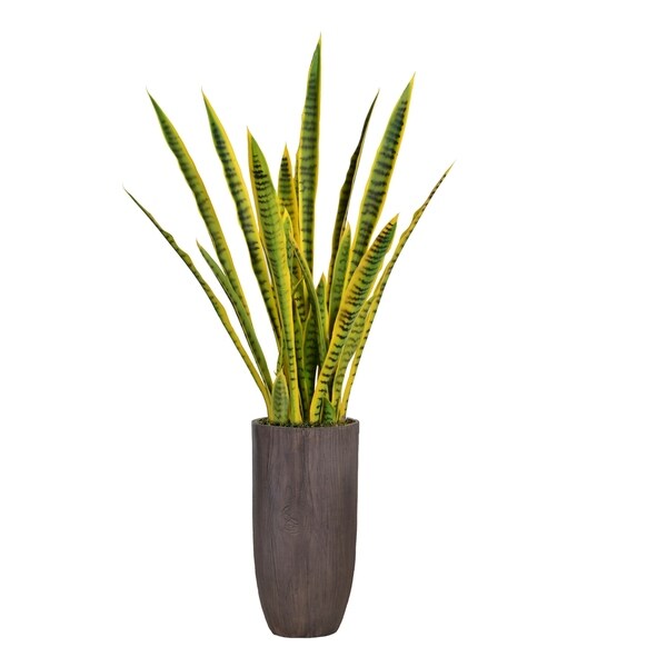 58.25 Tall Snake Plant (Sansevieria) Artificial Lifelike Faux in Resin Planter