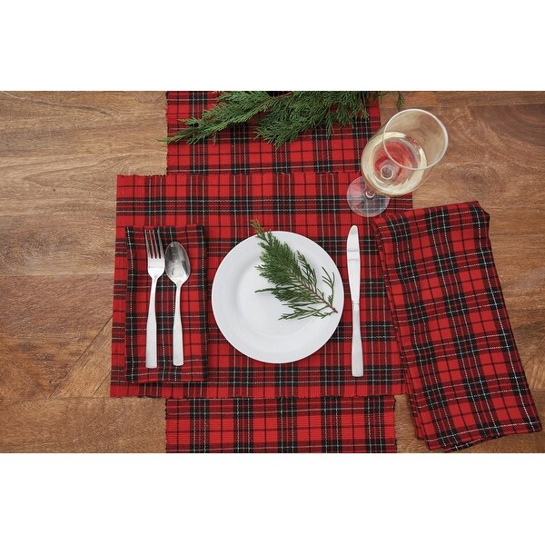 Red Black Plaid Napkin Set of 6