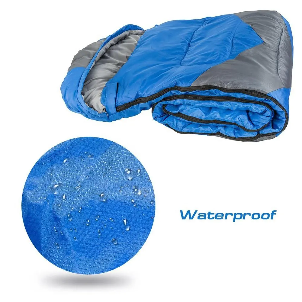 Envelope Lightweight Portable Waterproof Comfort sleeping bag with Compression Sack for 4 season travelling camping