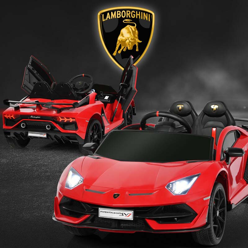 Licensed Lamborghini SVJ Kids Ride-On Car, 12V Battery Powered Sports Car Toy with Trunk & Remote