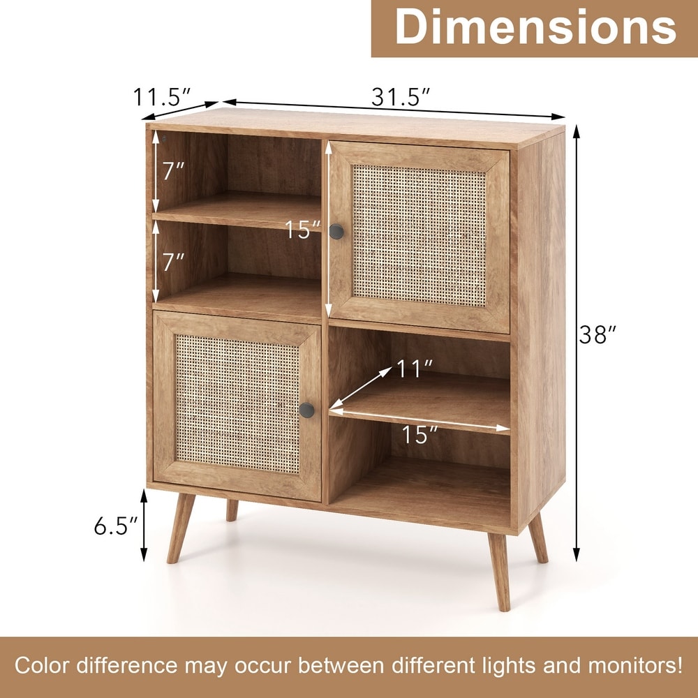 Costway Rattan Buffet Sideboard Accent Storage Cabinet Coffee Bar   See Details