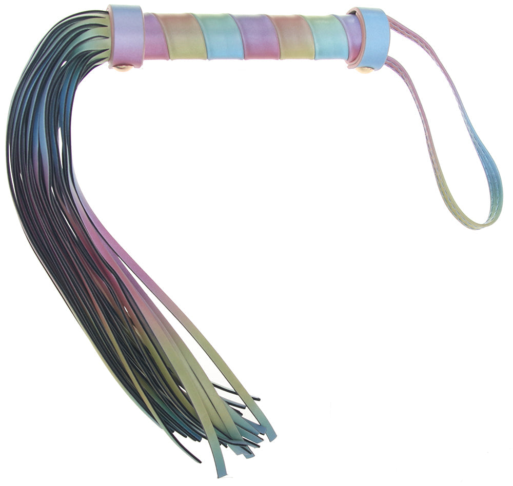 Spectra Bondage Flogger in Rainbow