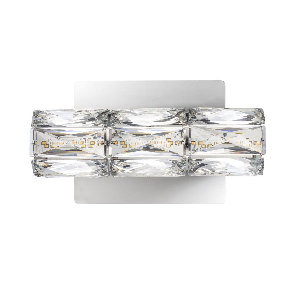 Home Decorators Collection Keighley Integrated LED Chrome and Crystal Indoor Wall Sconce Light Fixture C6360