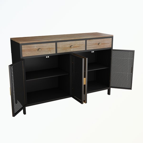 4 Doors Modern Sideboard with 3 Top Drawers