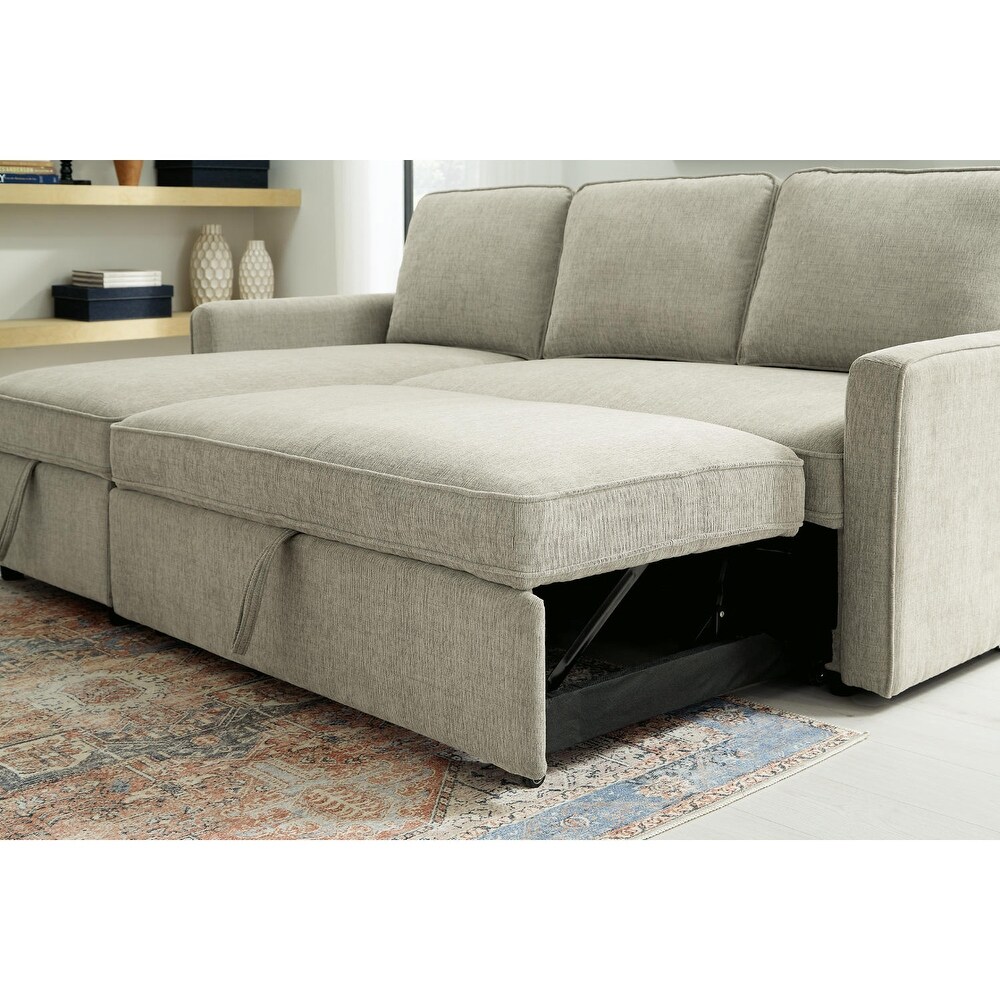 Signature Design by Ashley Kerle 2 Piece Sectional with Pop Up Bed  Hidden Storage and USB Port