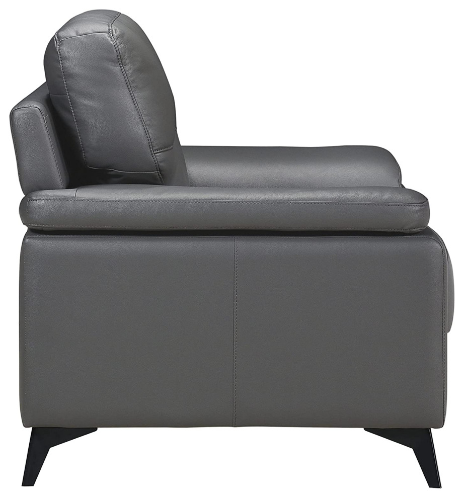 Modern Loveseat  Extra Padded Seat With Genuine Leather Upholstery   Contemporary   Loveseats   by Decor Love  Houzz