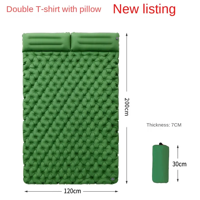 Double Air Mattress Camping Mattress Widened Outdoor Airbed Lunch Break Pad Moisture Proof Pad TPU Double Lightweight Inflatable