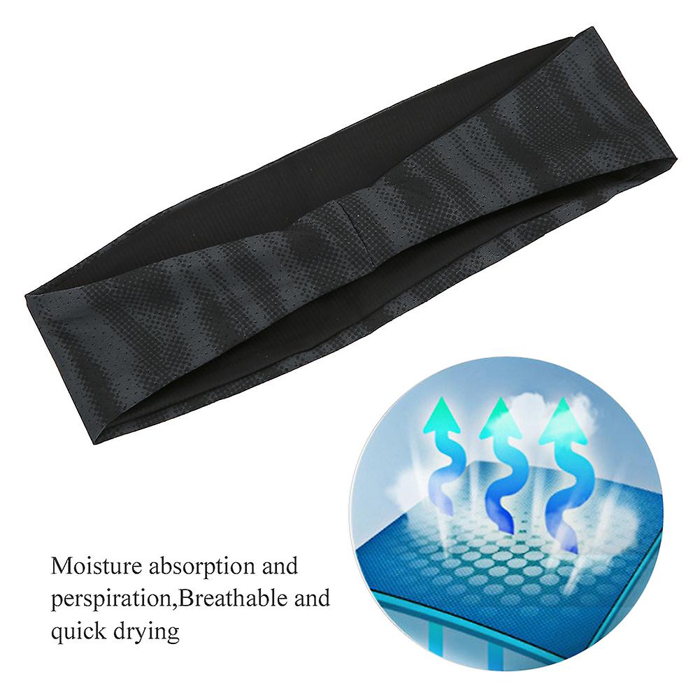 Polyester Yoga Hair Band Sweat Absorption Quick Drying Outdoor Sports Fitness Headband For Running Dancingdark Gray