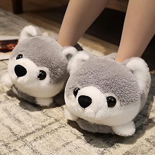 Rabbit/hamster/dog Shaped Plush Slippers， Creative Wrapping Fuzzy Warm Lined Winter Drag Shoes For Adults Indoors 35-41cm Pink Rabbit One Size