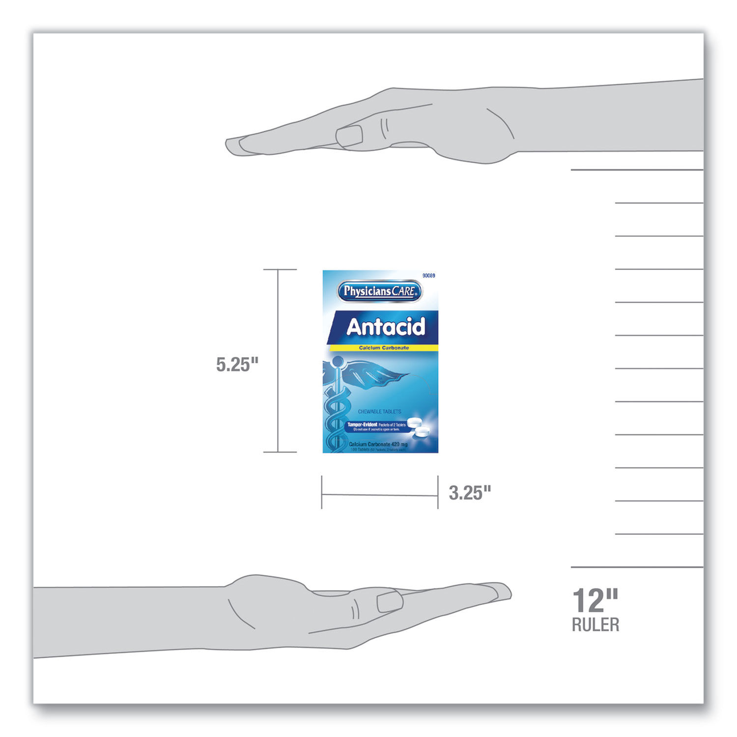 Antacid Calcium Carbonate Medication by PhysiciansCareandreg; ACM90089