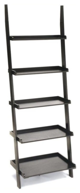 Scranton  ampCo Ladder Bookshelf in Black   Transitional   Bookcases   by Homesquare  Houzz