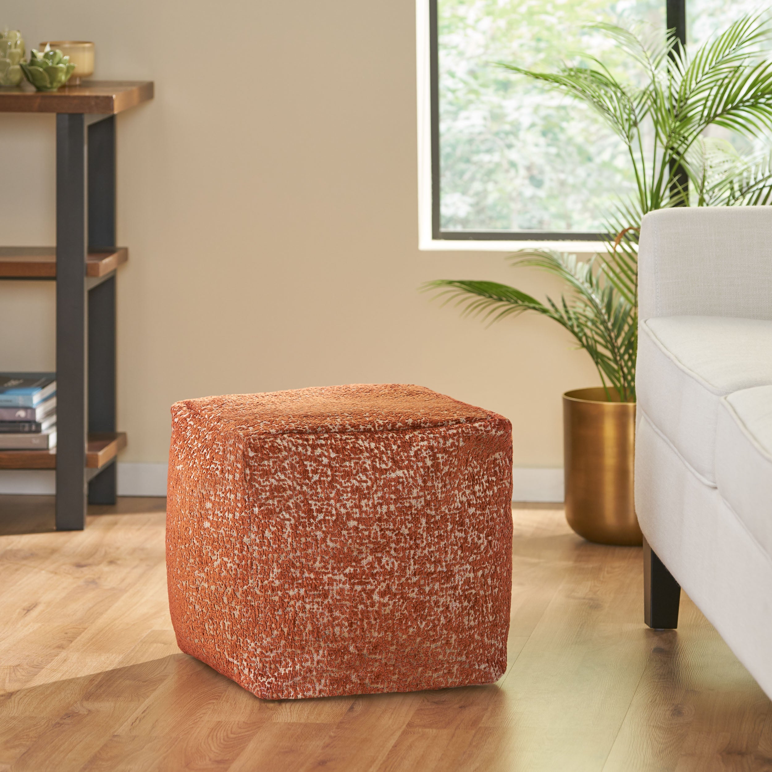 Binger Handcrafted Boho Cube Pouf