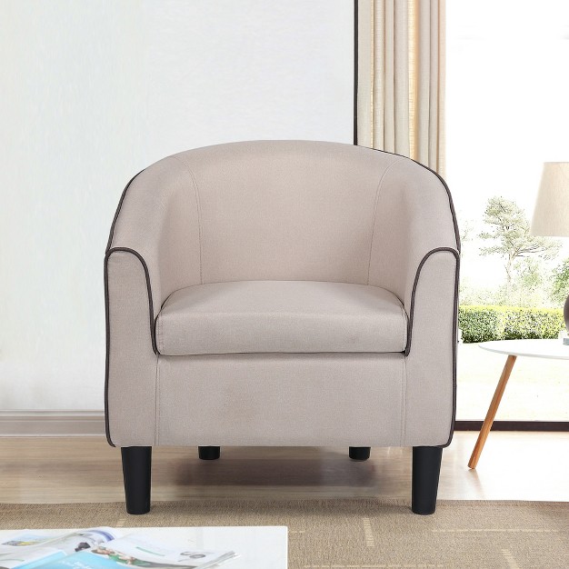 Modern Accent Armchair With Ottoman For Living Room Bedroom Apartment And More Beige Modernluxe