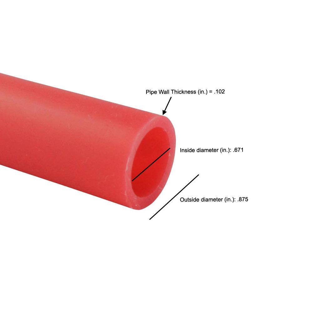 Apollo 34 in. x 100 ft. Red PEX-A Expansion Pipe in Solid EPPR10034S