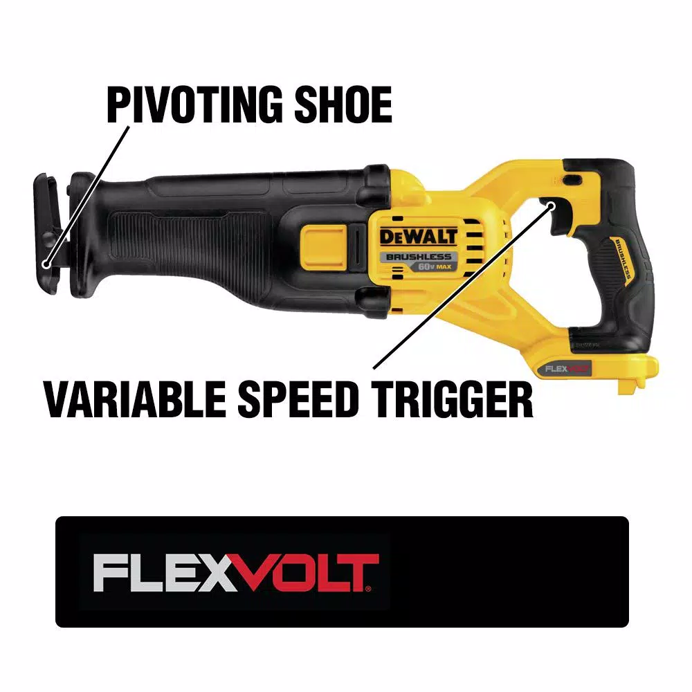 DEWALT FLEXVOLT 60-Volt MAX Cordless Brushless Reciprocating Saw with (1) FLEXVOLT 6.0Ah Battery and#8211; XDC Depot