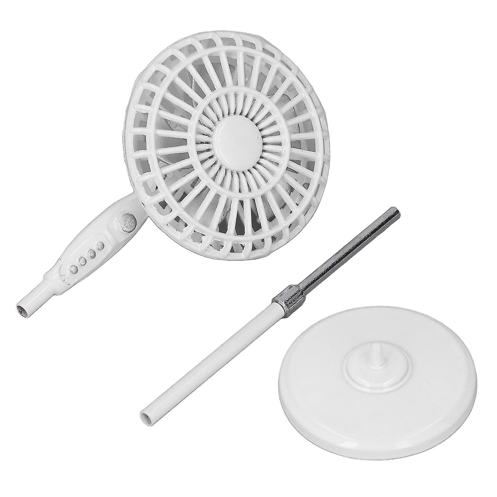 1:12 Dollhouse Mini Metal Fan Miniature Electric Fan Models for Dollhouse Living Room Furniture Accessories White