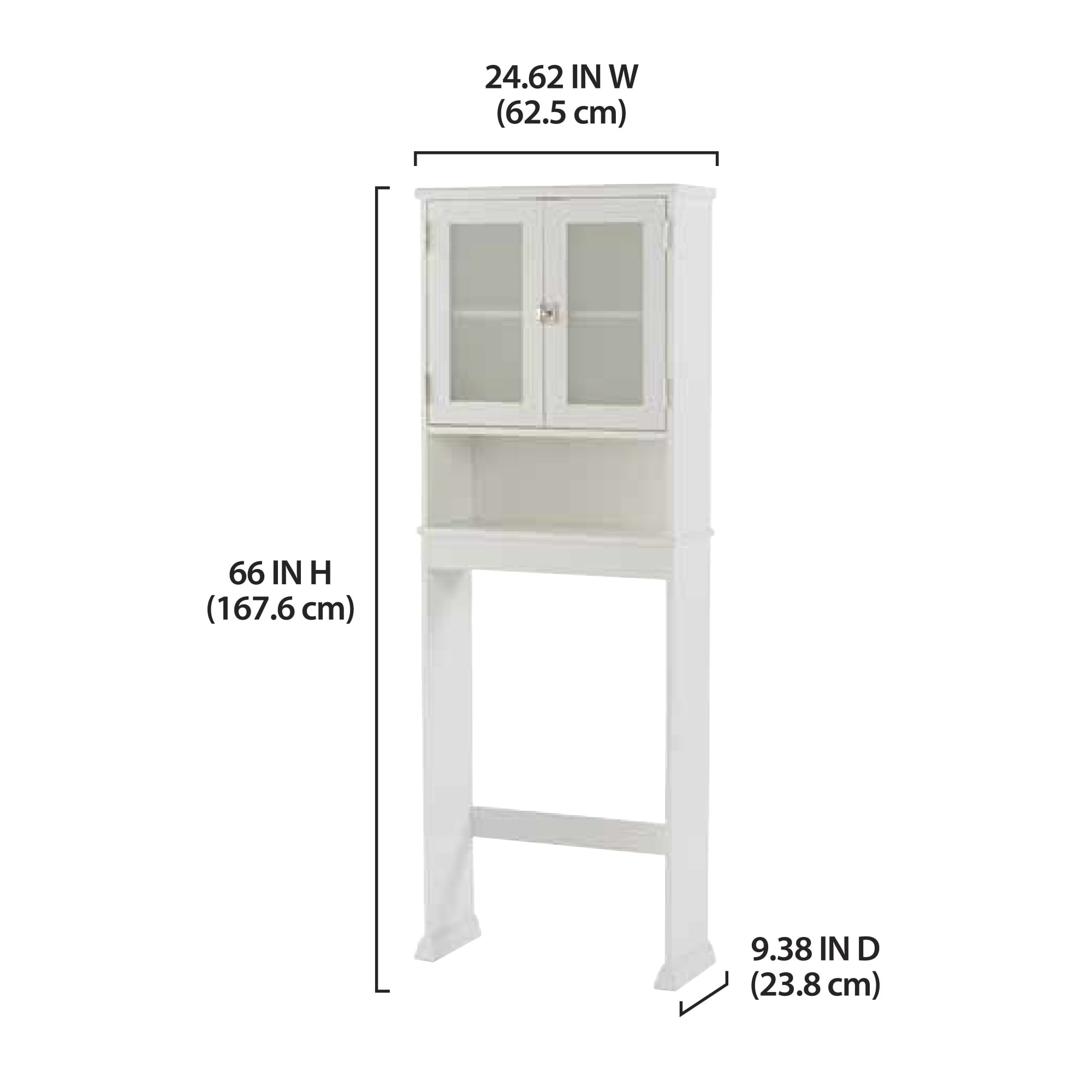 White 24.62 in. W Bathroom Space Saver, 3 Tiers, Over the Toilet Storage Cabinet, Better Homes & Gardens