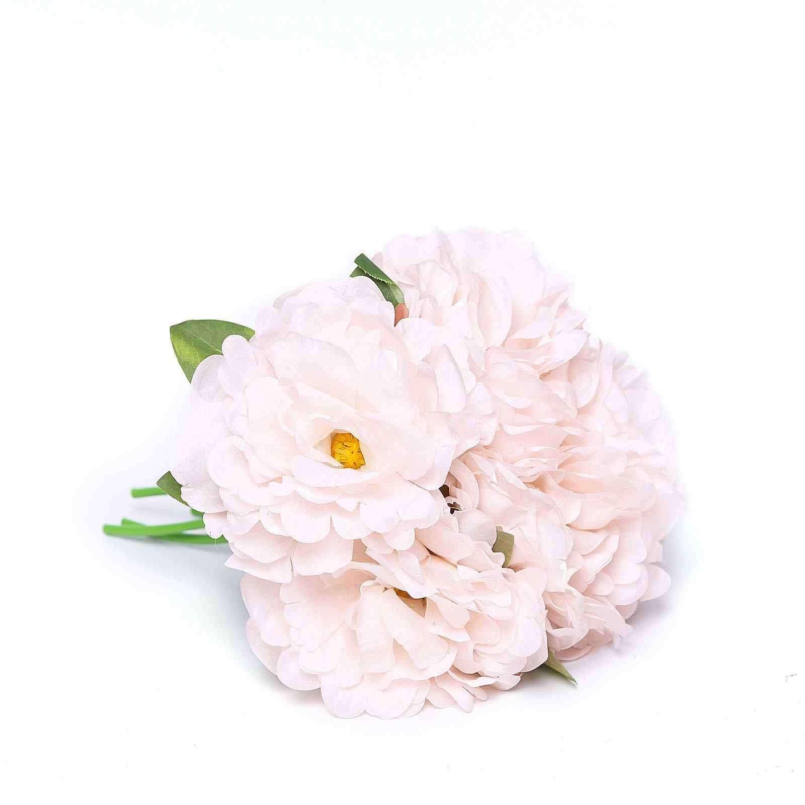 Blush Real Touch Artificial Silk Peonies Flower Bouquet 11