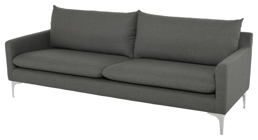 Anders Slate Gray Fabric Triple Seat Sofa  Hgsc110   Midcentury   Sofas   by Homesquare  Houzz