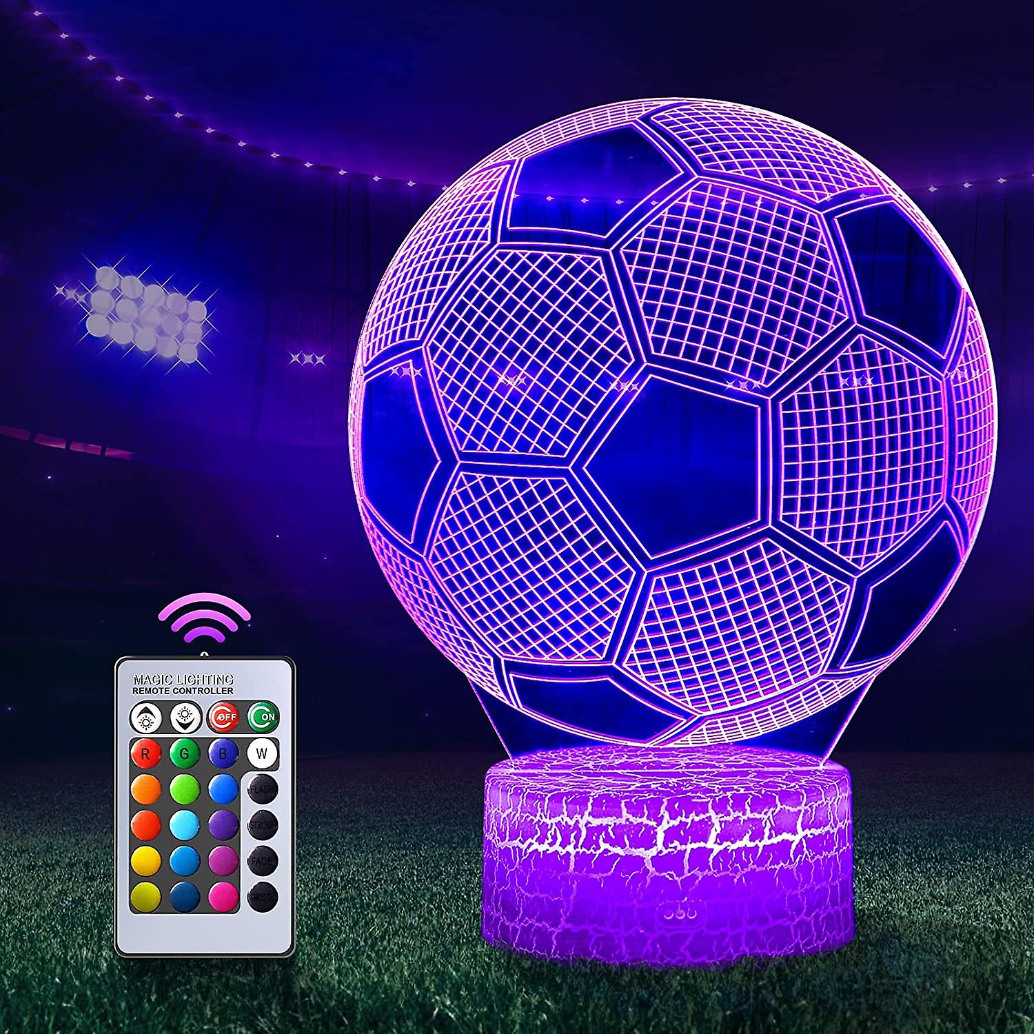 Football Night Light， 3d Led Illumination Night Light For Kids， Illumination Football Night Effect， Birthday Gift， 16 Colors