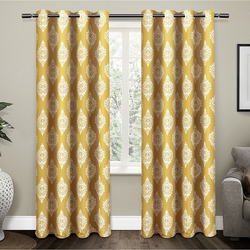 Exclusive Home 2-pack Medallion Blackout Window Curtains